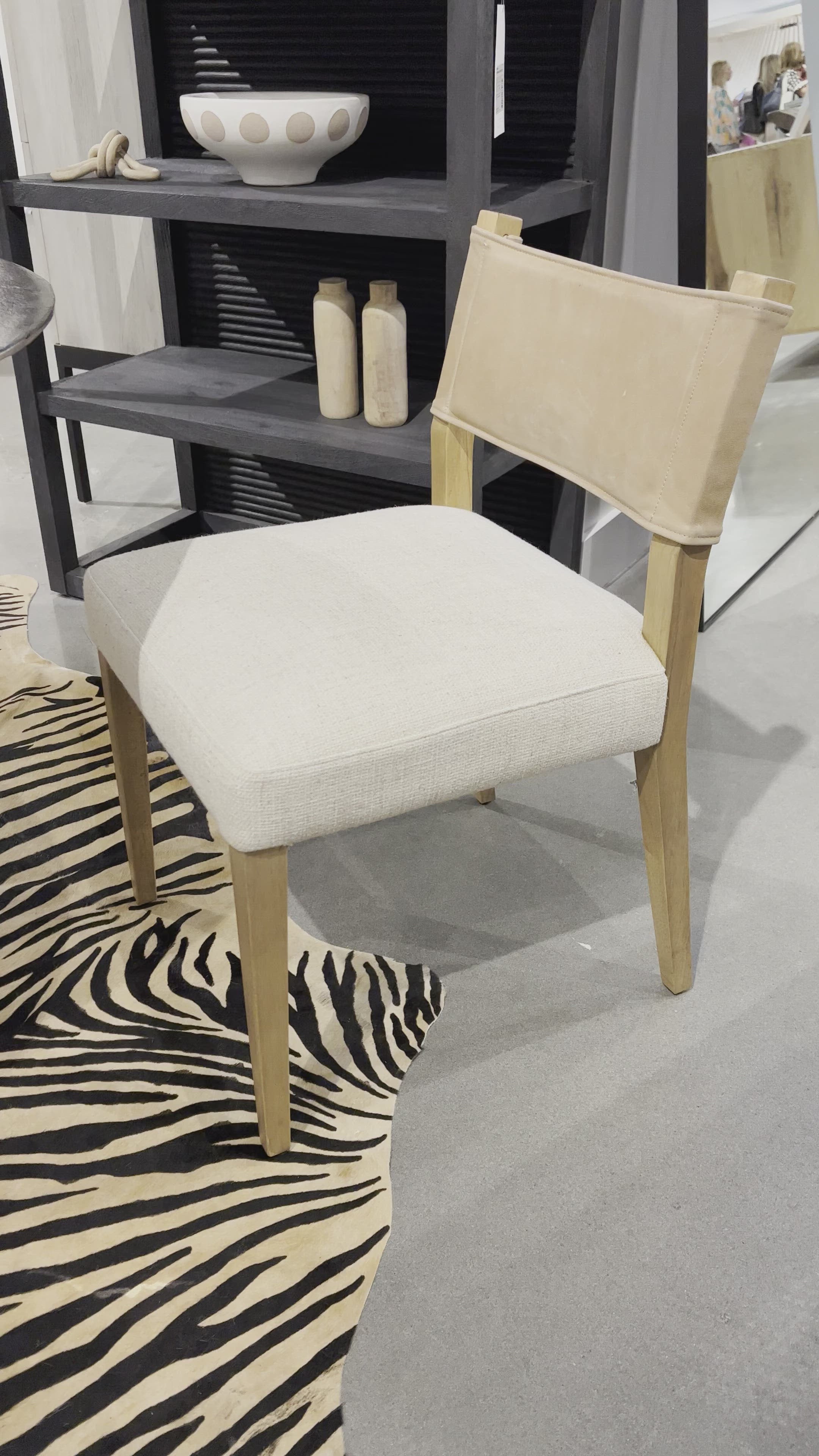 Load video: This Ferris dining chair is comfortable enough for long dinner parties.  Super chic seating with an attractive back!  Did we mention it&#39;s performance fabric? Amethyst Home provides interior design, new home construction design consulting, vintage area rugs, and lighting in the Miami metro area.