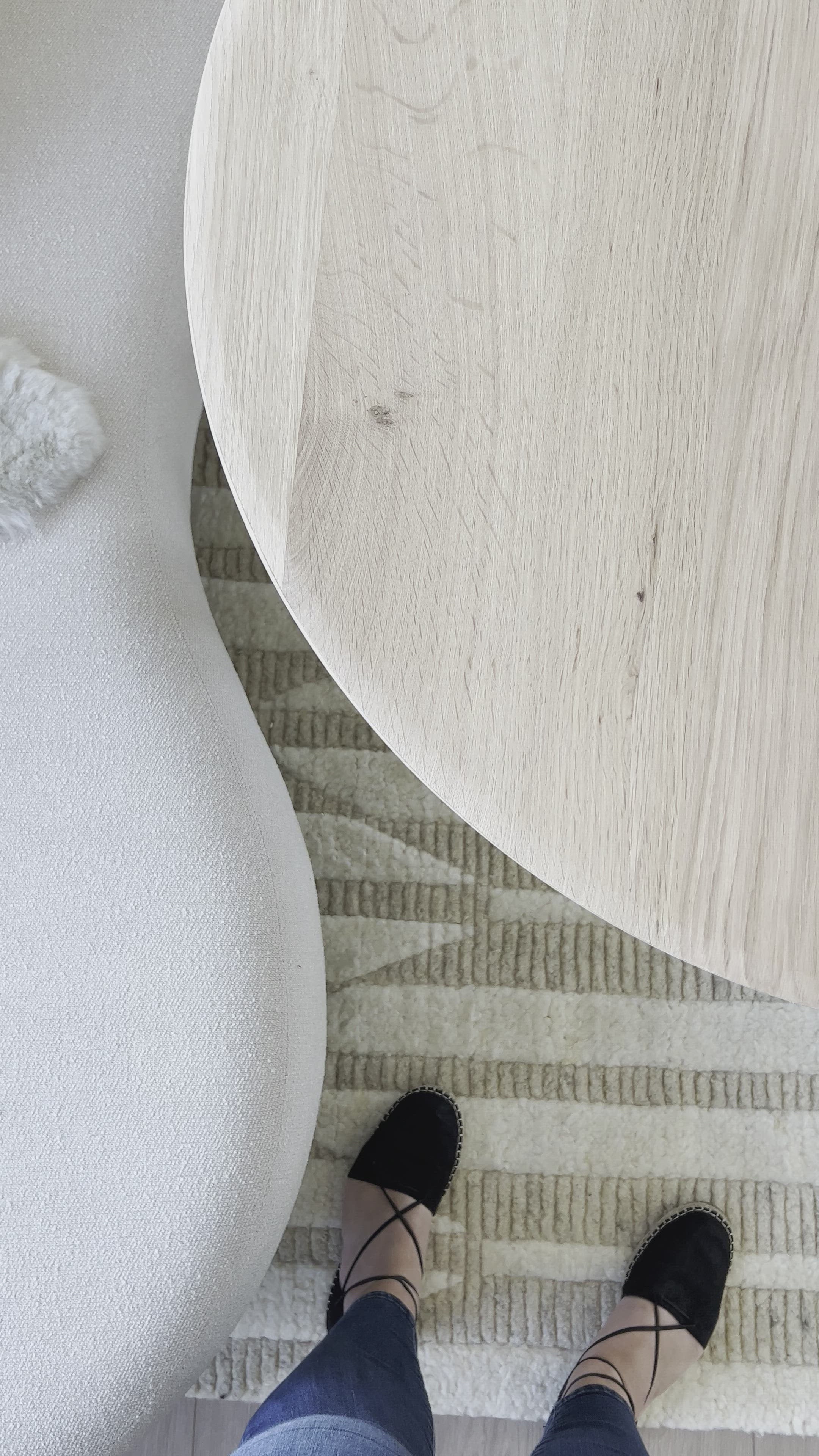Load video: Oak Round Torsion Dining Table