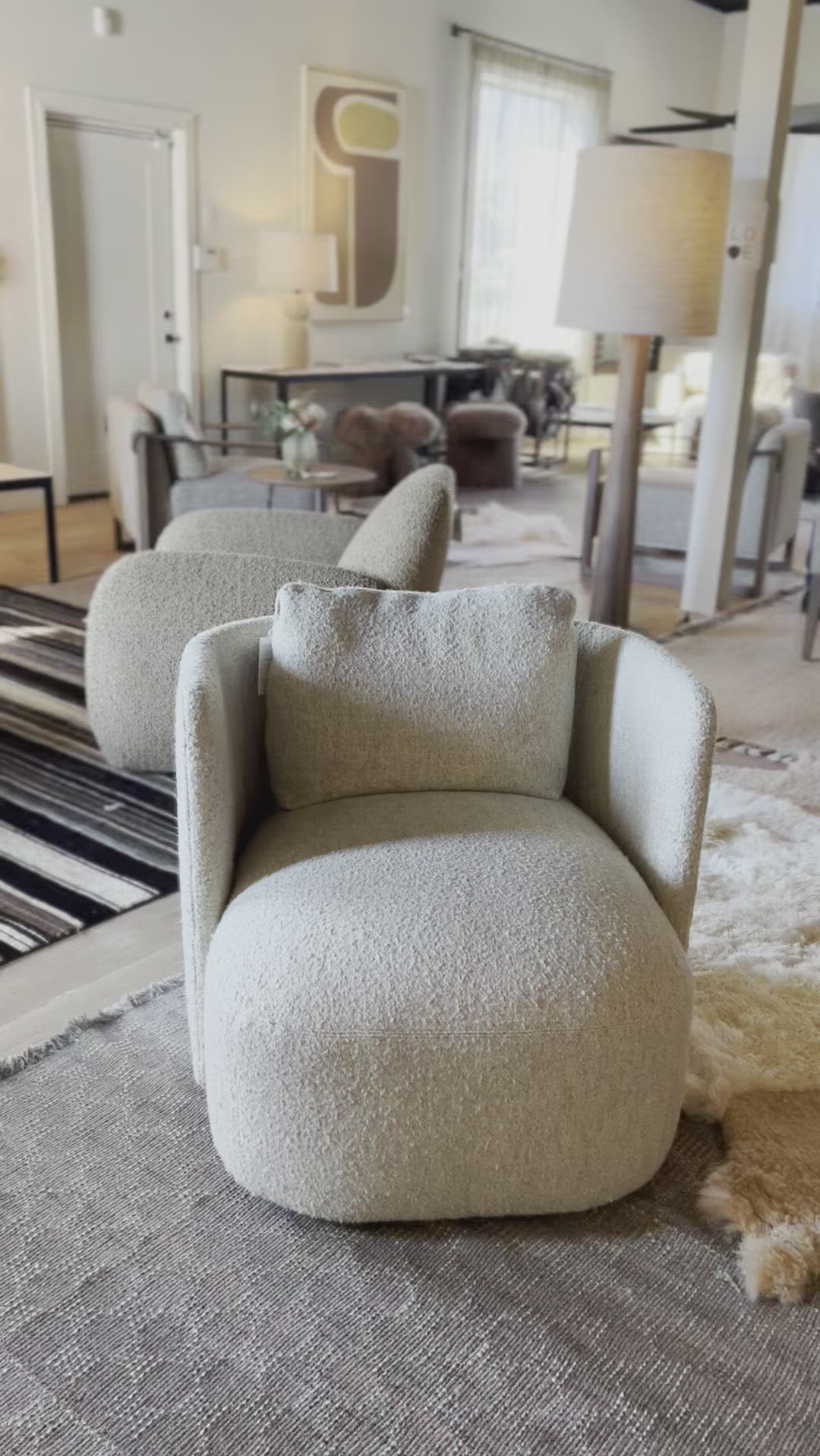 The Verellen Hudson Swivel Club Chair has arrived! Extended shelter arms on a swivel base and an accent feature in the back, Hudson attracts with elegant shapes and extreme comfort. It comes standard with: Amethyst Home provides interior design, new home construction design consulting, vintage area rugs, and lighting in the Salt Lake City metro area.