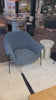 We love the curvy silhouette and classic rolled arms of this Suerte Chair - Knoll Sky. Sky-blue boucle lends a fresh feel to vintage-inspired accent seating for any living room, office, or other area.   Overall Dimensions: 35.00"w x 33.50"d x 31.00"h