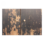 The rustic look to this Artists Small Sideboard is extremely versatile, fitting both the industrial and farmhouse aesthetics. The golden knobs open to shelves, perfect for those families needing extra storage.   Size: 48"W x 16"D x 33.5"H Material: Solid Mango, Iron Legs