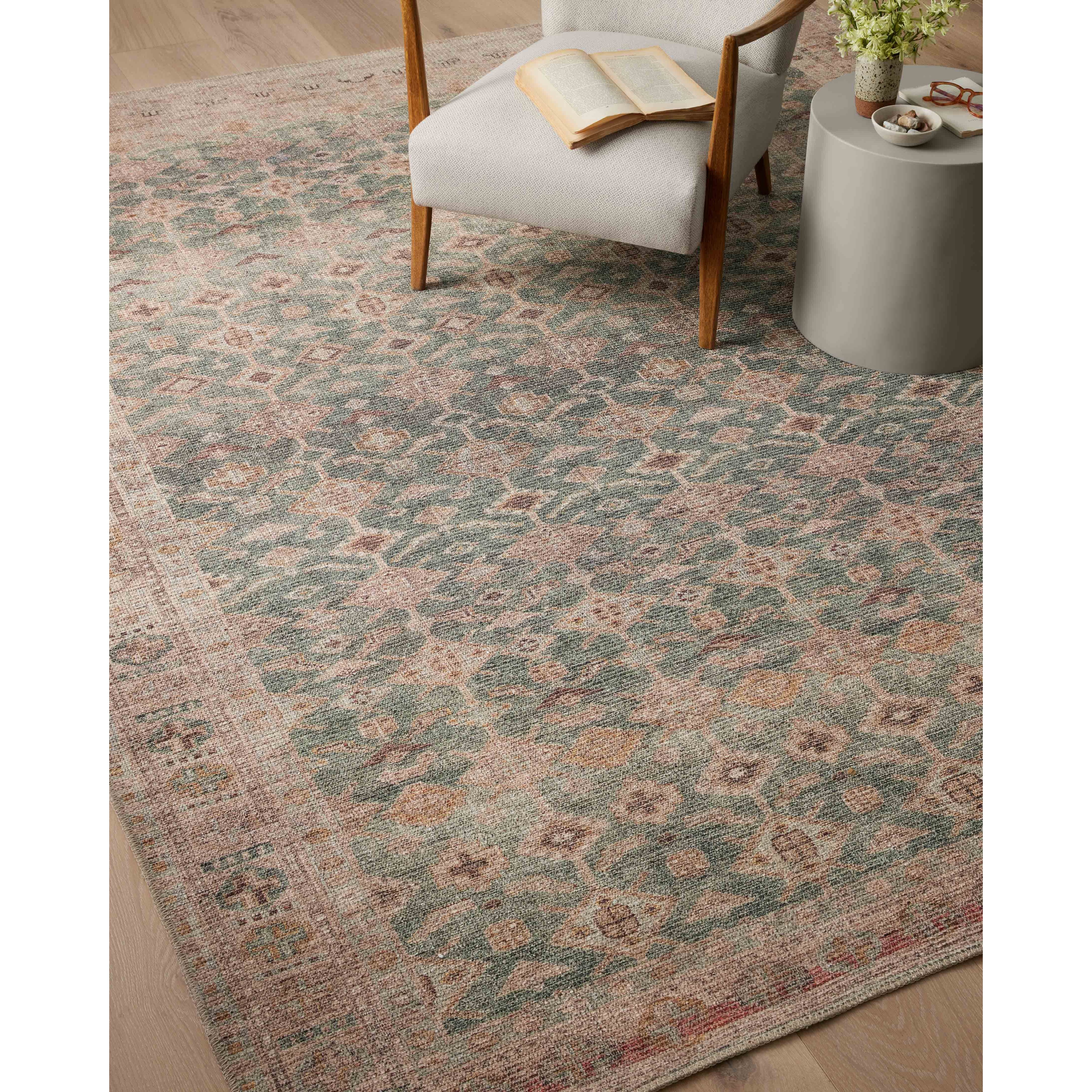 Featuring Angela Rose x Loloi Aubrey Aqua / Sand Rug by Loloi at Amethyst Home. The Angela Rose x Loloi Aubrey Aqua / Sand rug is the vintage-inspired area rug that makes visitors do double takes. The distressed pattern is printed with uncanny precision, while the ombre-fading and warm palette create an inviting, lived-in look. This is an incredibly versatile rug for busy living rooms, bed. Amethyst Home provides interior design services, furniture, rugs, and lighting in the Scottsdale metro area.