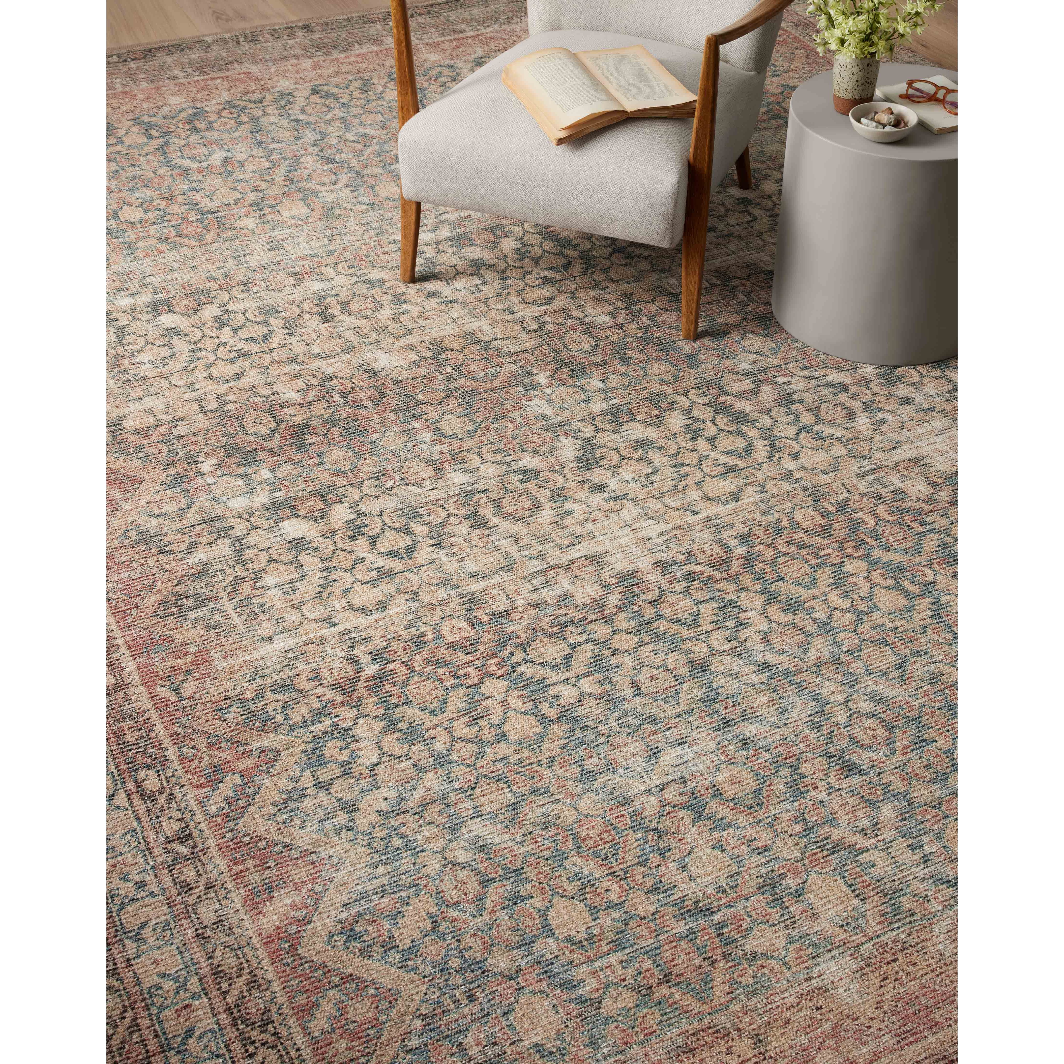 The Angela Rose x Loloi Aubrey AUB-03 Ocean / Spice rug is the vintage-inspired area rug that makes visitors do double takes. The distressed pattern is printed with uncanny precision, while the ombre-fading and warm palette create an inviting, lived-in look. Amethyst favorite! Amethyst Home provides interior design services, furniture, rugs, and lighting in the Denver metro area.