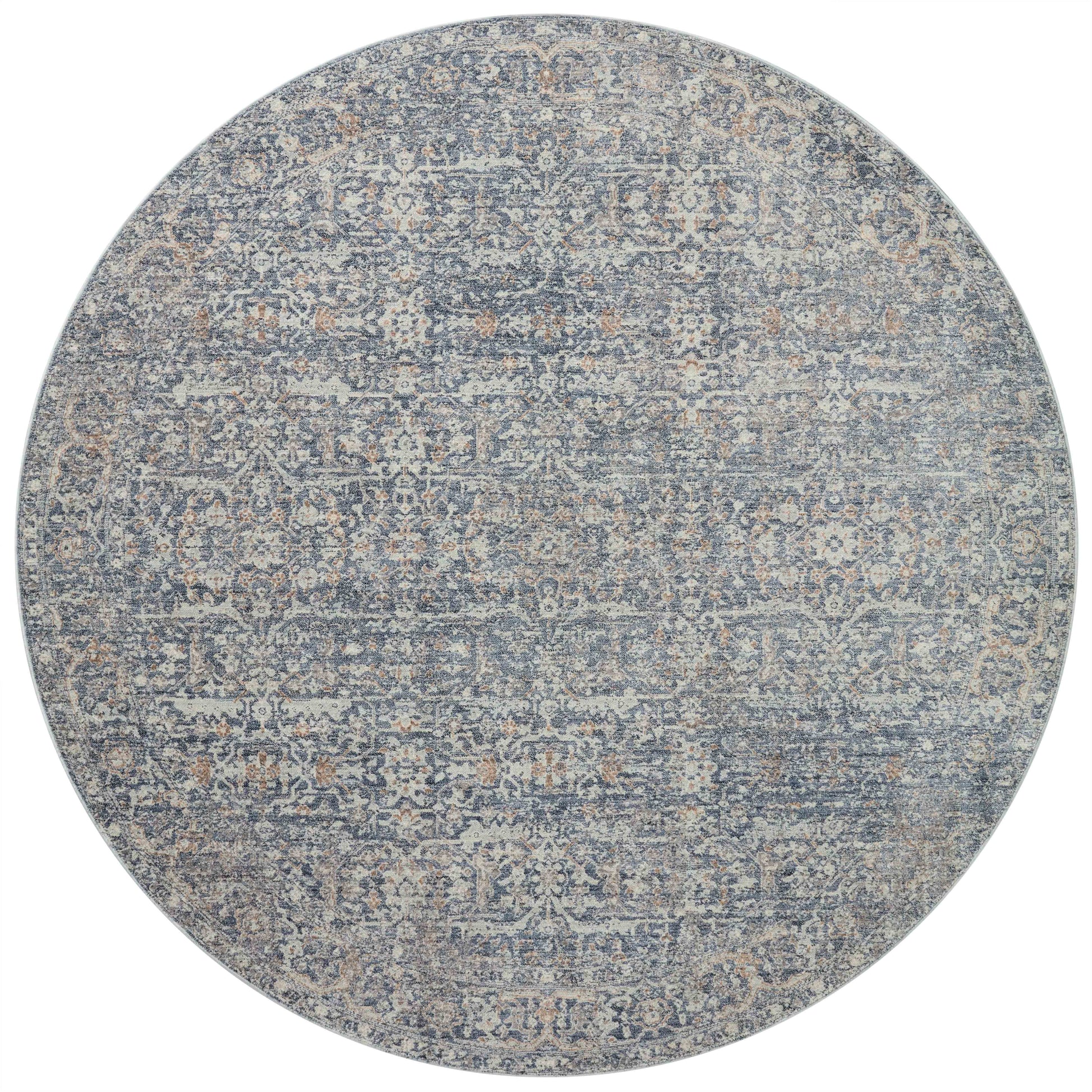 The Angela Rose x Loloi Blake BLA-03 Denim / Taupe rug features traditional motifs that have softened into the background, making it an effortless neutral in any room. Muted earth-toned palettes complement a range of furniture, while subtle cream-colored fringe at the edges add texture and framing. Amethyst favorite! Amethyst Home provides interior design services, furniture, rugs, and lighting in the Miami metro area.