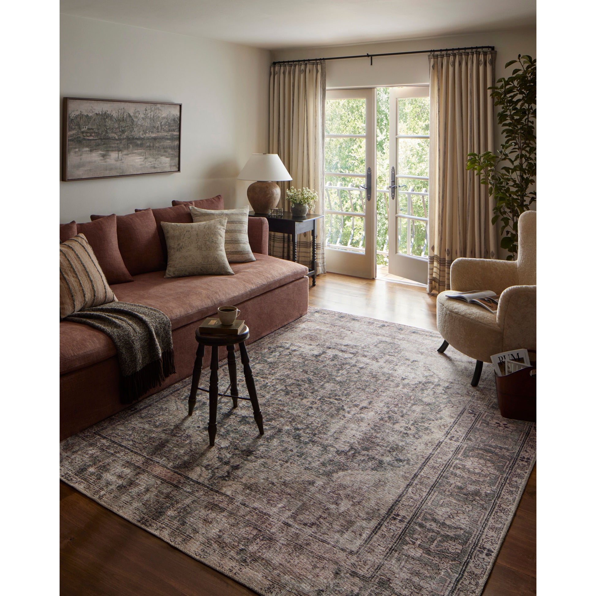 Inspired by interior designer Amber Lewis' penchant for vintage rugs, the Georgie Collection features a printed construction with incredible durability, color saturation, and no shedding. The rug's low, flat pile is designed for easy vacuuming and feels smooth underfoot. Georgie also carries the Oeko-TexÂ® label, ensuring the rug's materials do not contain harmful substances. Amethyst Home provides interior design, new construction, custom furniture, and area rugs in the Park City metro area.