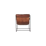 Like "sitting in an American baseball glove" -- the Brando Leather Chair from Cisco Brothers was love at first sit in this unique chair! We compare the feel to sitting in a hammock. As shown in Spur Terracotta leather.  Size: 27"w x 36"d x 32"h  Seat space: 25"w x 19"d x 17.5"h
