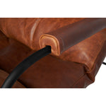 Like "sitting in an American baseball glove" -- the Brando Leather Chair from Cisco Brothers was love at first sit in this unique chair! We compare the feel to sitting in a hammock. As shown in Spur Terracotta leather.  Size: 27"w x 36"d x 32"h  Seat space: 25"w x 19"d x 17.5"h