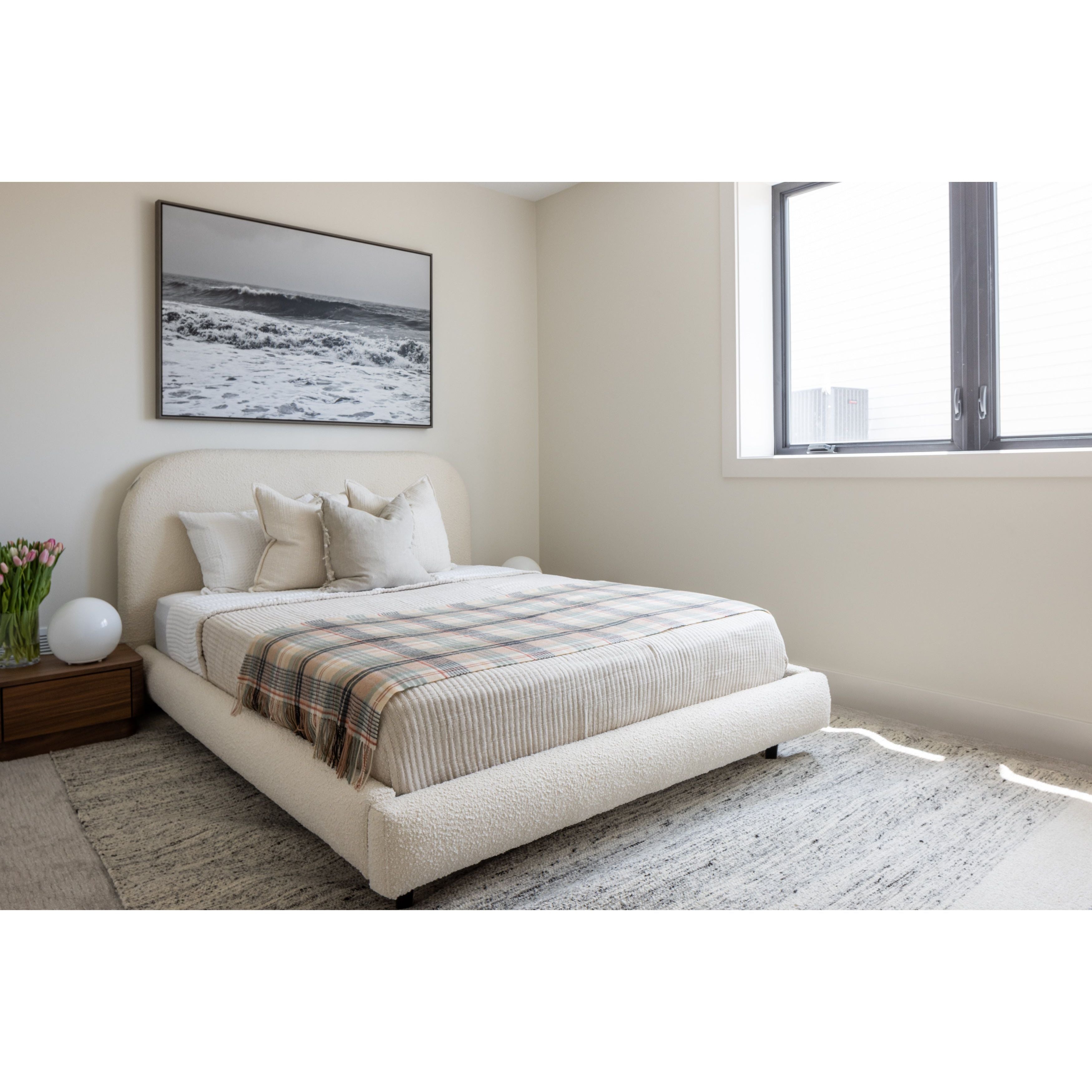 Featuring Marlene Bed by Dovetail at Amethyst Home. We love the rounded edges of this Marlene Bed. The off white boucle brings a textured, warm look to any bedroom. 



Linen with Pine Wood Frame

Off White Boucle Upholstery with Black Wood Legs 


Queen Size: 71"l x 89"d x 43"h King: 87"l x 89"d x 43"h.  Amethyst Home provides interior design, new home construction design consulting, vintage area rugs, and lighting in the Calabasas metro area.