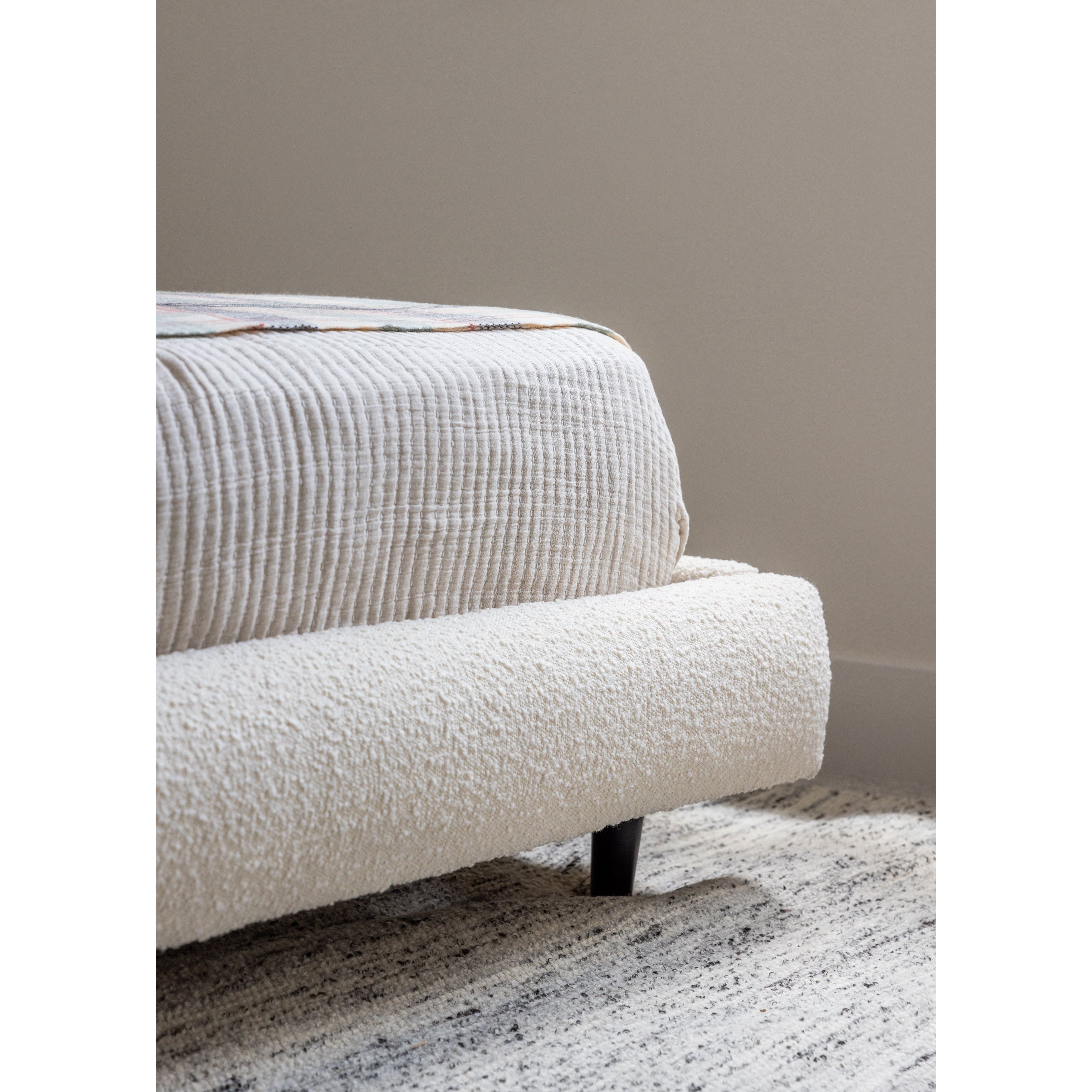 Featuring Marlene Bed by Dovetail at Amethyst Home. We love the rounded edges of this Marlene Bed. The off white boucle brings a textured, warm look to any bedroom. 



Linen with Pine Wood Frame

Off White Boucle Upholstery with Black Wood Legs 


Queen Size: 71"l x 89"d x 43"h King: 87"l x 89"d x 43"h.  Amethyst Home provides interior design, new home construction design consulting, vintage area rugs, and lighting in the Houston metro area.