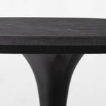 Featuring Powell 55" Dining Table - Bluestone by Four Hands at Amethyst Home. Classic tulip shaping is recast with a rustic black iron finish topped with a solid bluestone table top. This cute bistro style dining table is perfectly sized for a cozy breakfast nook.
Overall Dimensions: 55"W x 55"L x 29.50"H
Colors: Dark Rustic Black, Ebony, BluestoneMaterials: .  Amethyst Home provides interior design, new home construction design consulting, vintage area rugs, and lighting in the Dallas metro area.