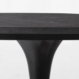 Featuring Powell 55" Dining Table - Bluestone by Four Hands at Amethyst Home. Classic tulip shaping is recast with a rustic black iron finish topped with a solid bluestone table top. This cute bistro style dining table is perfectly sized for a cozy breakfast nook.
Overall Dimensions: 55"W x 55"L x 29.50"H
Colors: Dark Rustic Black, Ebony, BluestoneMaterials: .  Amethyst Home provides interior design, new home construction design consulting, vintage area rugs, and lighting in the Dallas metro area.