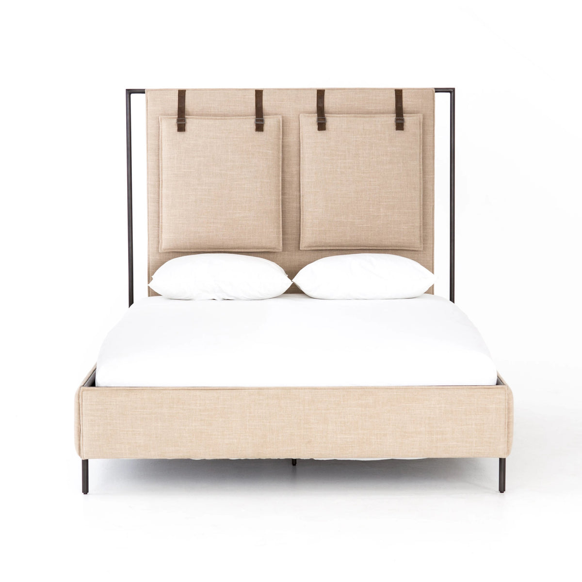 Leigh Upholstered Bed - Palm Ecru