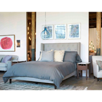 Featuring Francesca Upholstered Bed by Cisco Brothers at Amethyst Home. Elevate your sleep situation with this Francesca Upholstered Bed by Cisco Home. With a tall back and exposed wood legs, this will complete the look for any bedroom!
Queen Dimensions: 70"w x 54"h x 90"dSide Rails: 14"Slat Height: 7.5"Footboard: 14"Mattress Space: 62"w x 81"dBox Spring: Y.  Amethyst Home provides interior design, new home construction design consulting, vintage area rugs, and lighting in the Portland metro area.