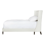 Featuring Francesca Upholstered Bed by Cisco Brothers at Amethyst Home. Elevate your sleep situation with this Francesca Upholstered Bed by Cisco Home. With a tall back and exposed wood legs, this will complete the look for any bedroom!
Queen Dimensions: 70"w x 54"h x 90"dSide Rails: 14"Slat Height: 7.5"Footboard: 14"Mattress Space: 62"w x 81"dBox Spri.  Amethyst Home provides interior design, new home construction design consulting, vintage area rugs, and lighting in the Newport Beach metro area.