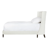 Featuring Francesca Upholstered Bed by Cisco Brothers at Amethyst Home. Elevate your sleep situation with this Francesca Upholstered Bed by Cisco Home. With a tall back and exposed wood legs, this will complete the look for any bedroom!
Queen Dimensions: 70"w x 54"h x 90"dSide Rails: 14"Slat Height: 7.5"Footboard: 14"Mattress Space: 62"w x 81"dBox Spri.  Amethyst Home provides interior design, new home construction design consulting, vintage area rugs, and lighting in the Newport Beach metro area.