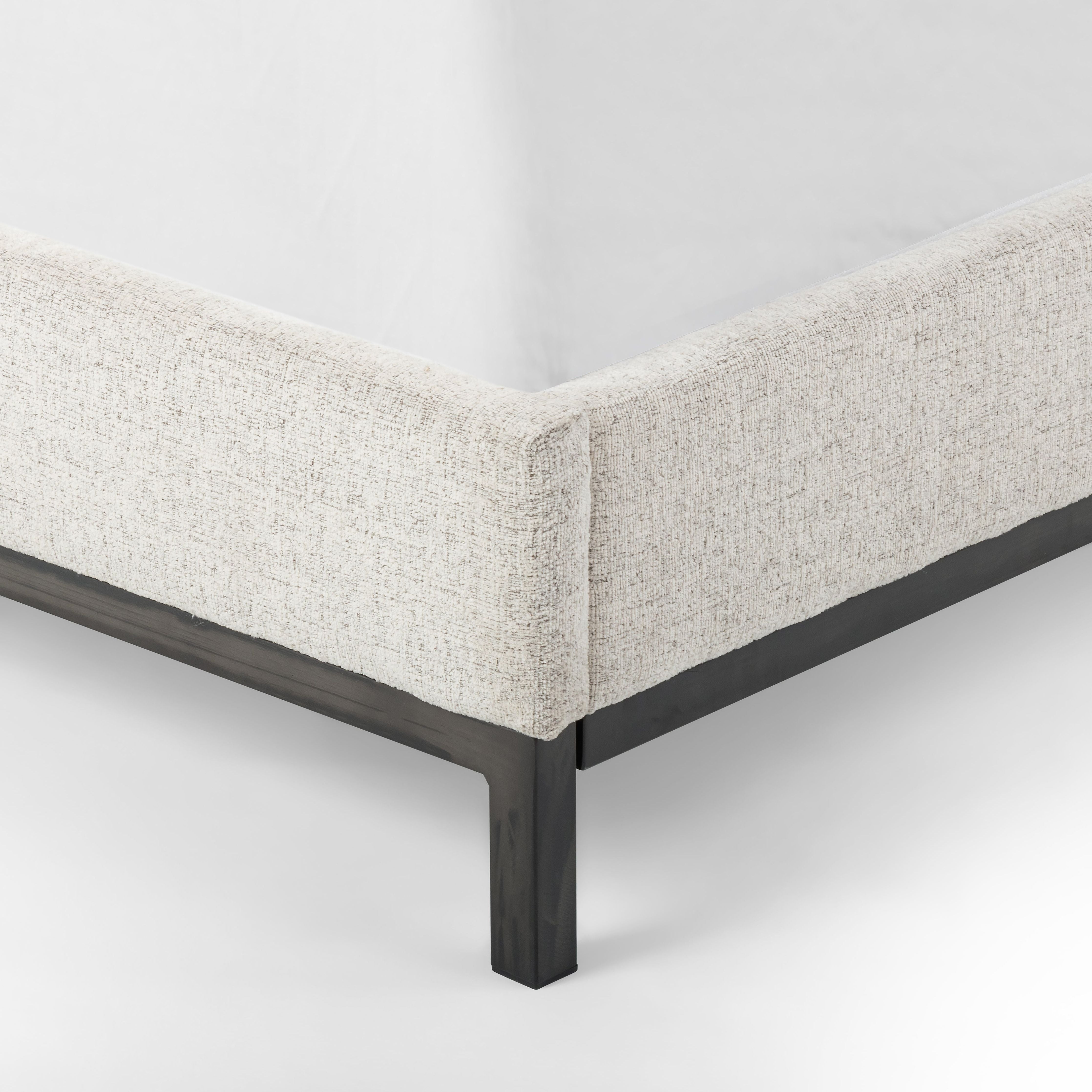 Featuring Newhall Short Bed - Plushtone Linen by Four Hands at Amethyst Home. Subtle, modern elegance. A low, tufted headboard in a neutral, chenille-like covering pairs with a simple gunmetal iron base.
King Overall Dimensions: 80.50"W x 86.50"L x 40.25"HQueen Overall Dimensions: 64.50"W x 86.50"L x 40.25"H
Colors: Plushtone Linen, Light GunmetalMaterials: 10.  Amethyst Home provides interior design, new home construction design consulting, vintage area rugs, and lighting in the Tampa metro area.