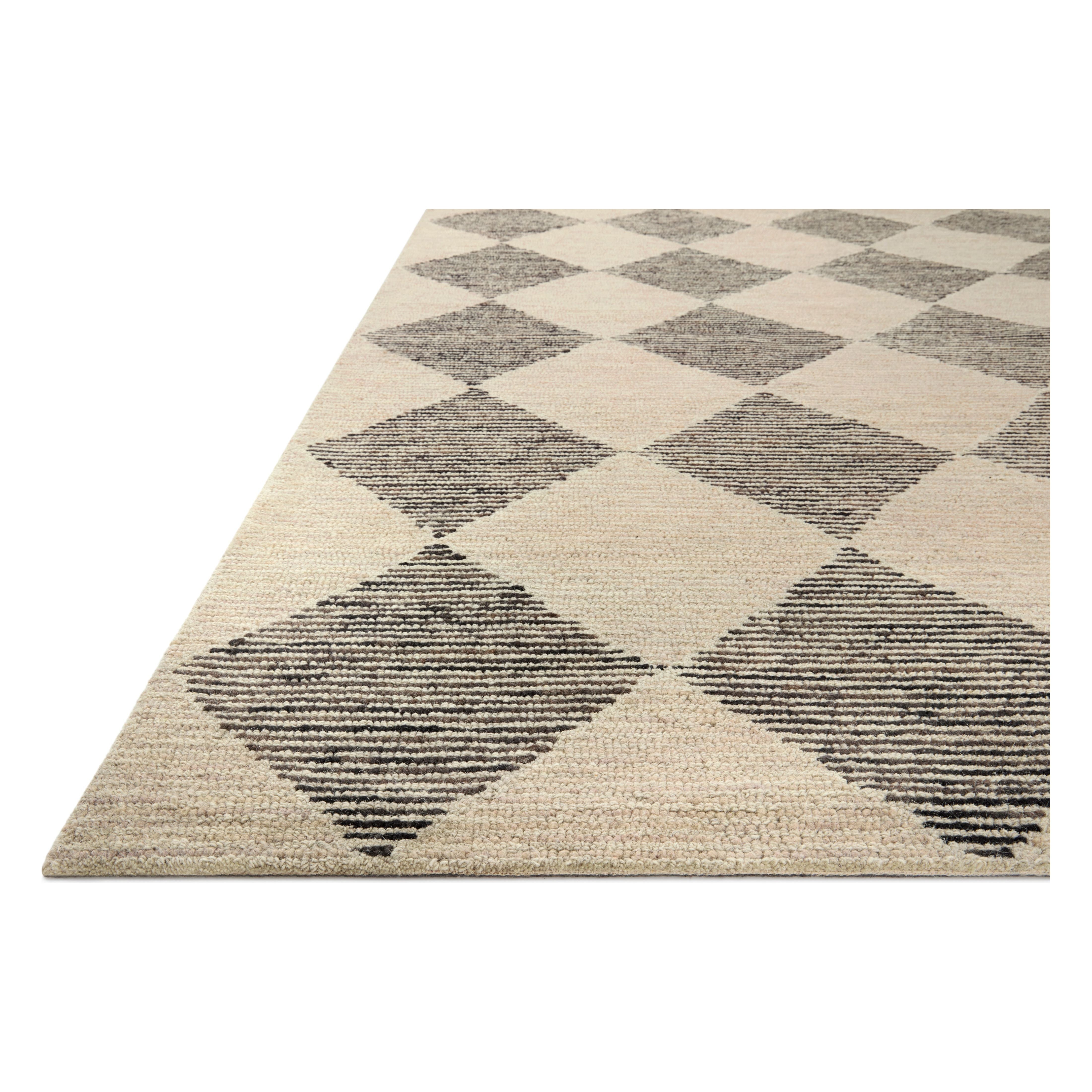 Balancing a matte wool look with a bit of sheen — the Chris Loves Julia x Loloi Francis FRA-01 CJ Beige / Charcoal rug is a beautiful ode to Julia Marcum’s signature tile work. Perfectly neutral — this rug mixes old traditions with fresh modern sensibility. Amethyst Home provides interior design services, furniture, rugs, and lighting in the Miami metro area.