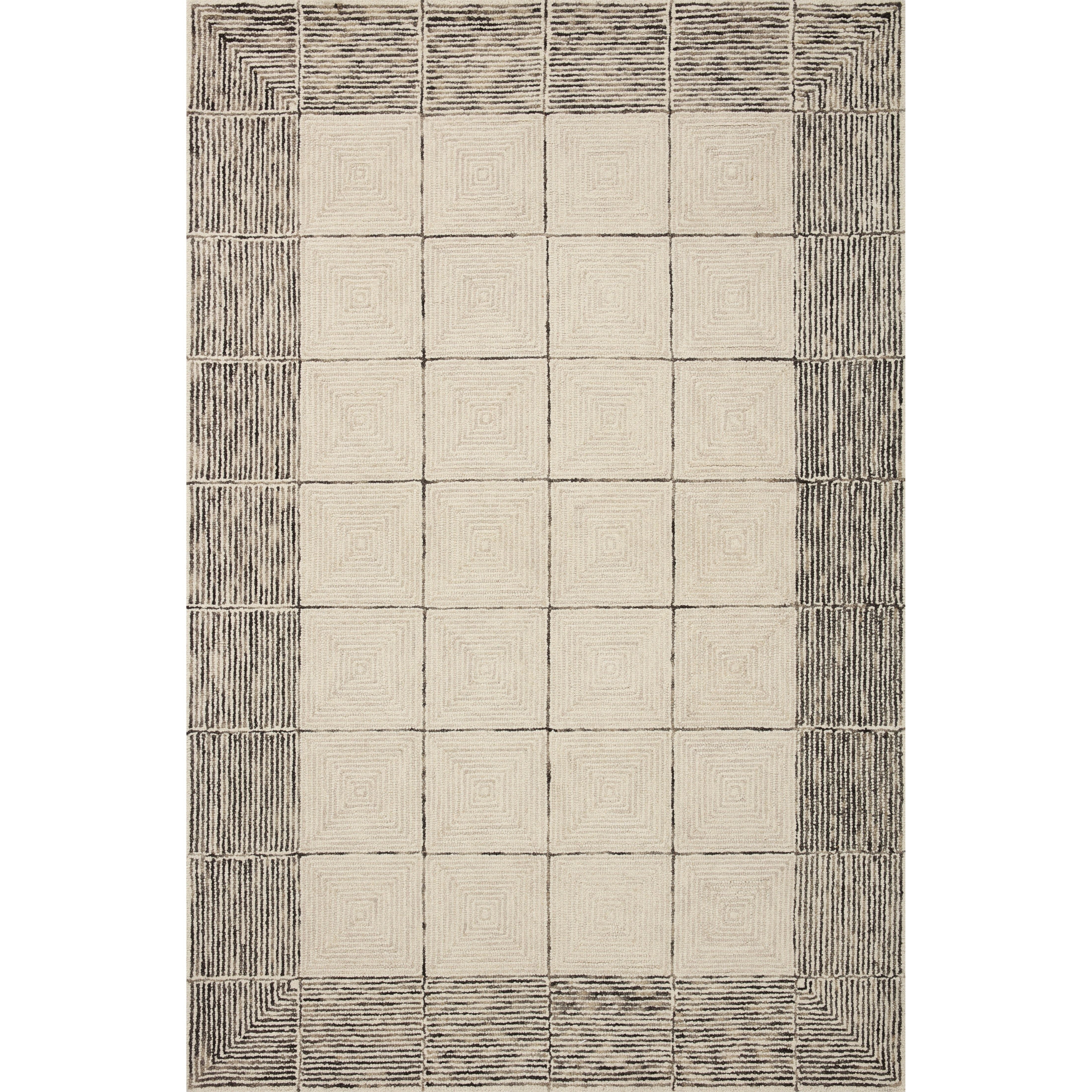 The unboring neutral. Picture perfect — we love the way this Francis FRA-02 Cream / Black rug frames your furnishings. Amethyst Home provides interior design services, furniture, rugs, and lighting in the Kansas City metro area.