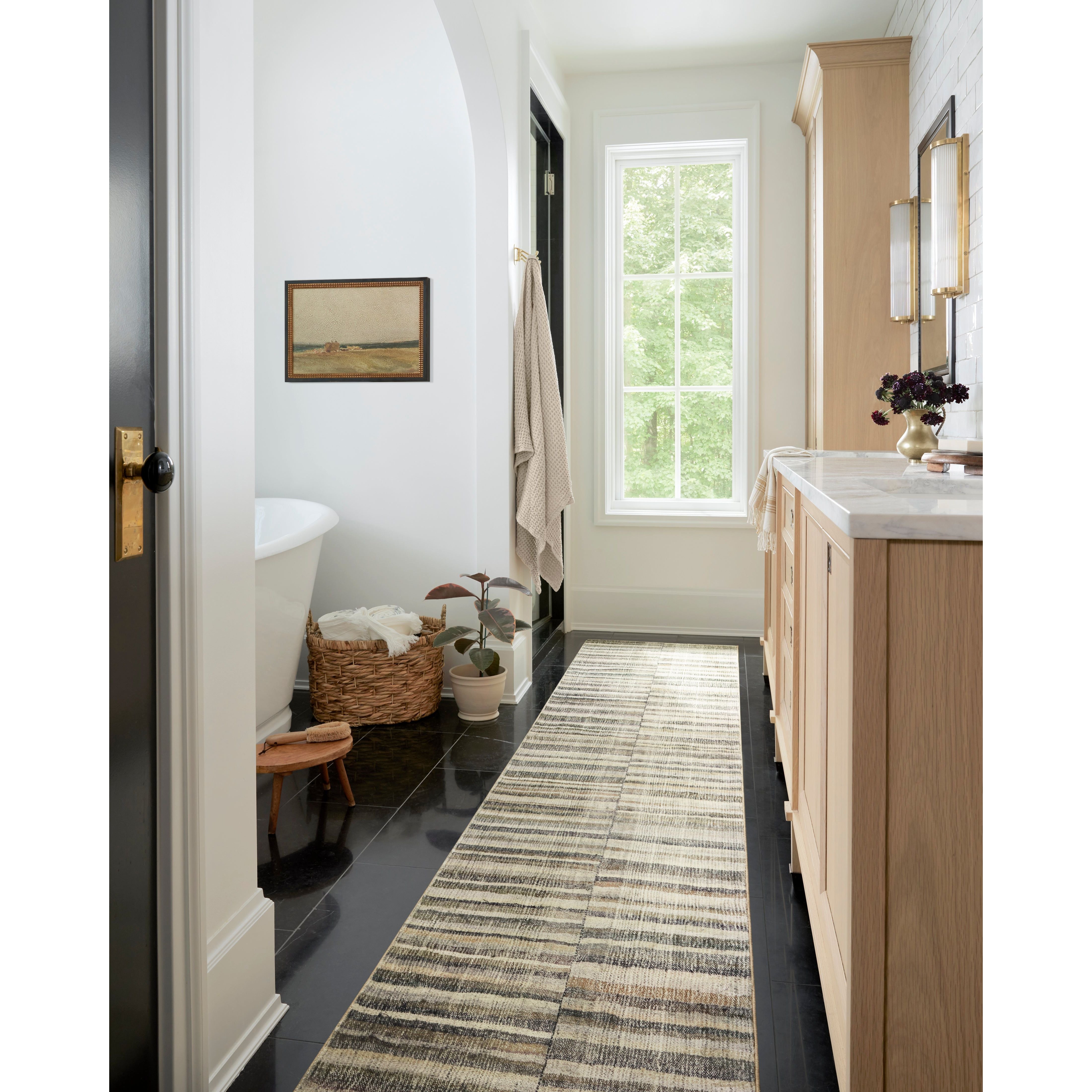 Blending vintage + modern, the Humphrey Natural / Moss rug looks beautiful with dark toned woods, moody walls, and heirloom pieces. Made of a dreamy cloud-pile texture that mimics the soft pile of a sheepskin, it's an Amethyst favorite! Amethyst favorite! Amethyst Home provides interior design services, furniture, rugs, and lighting in the Dallas metro area.