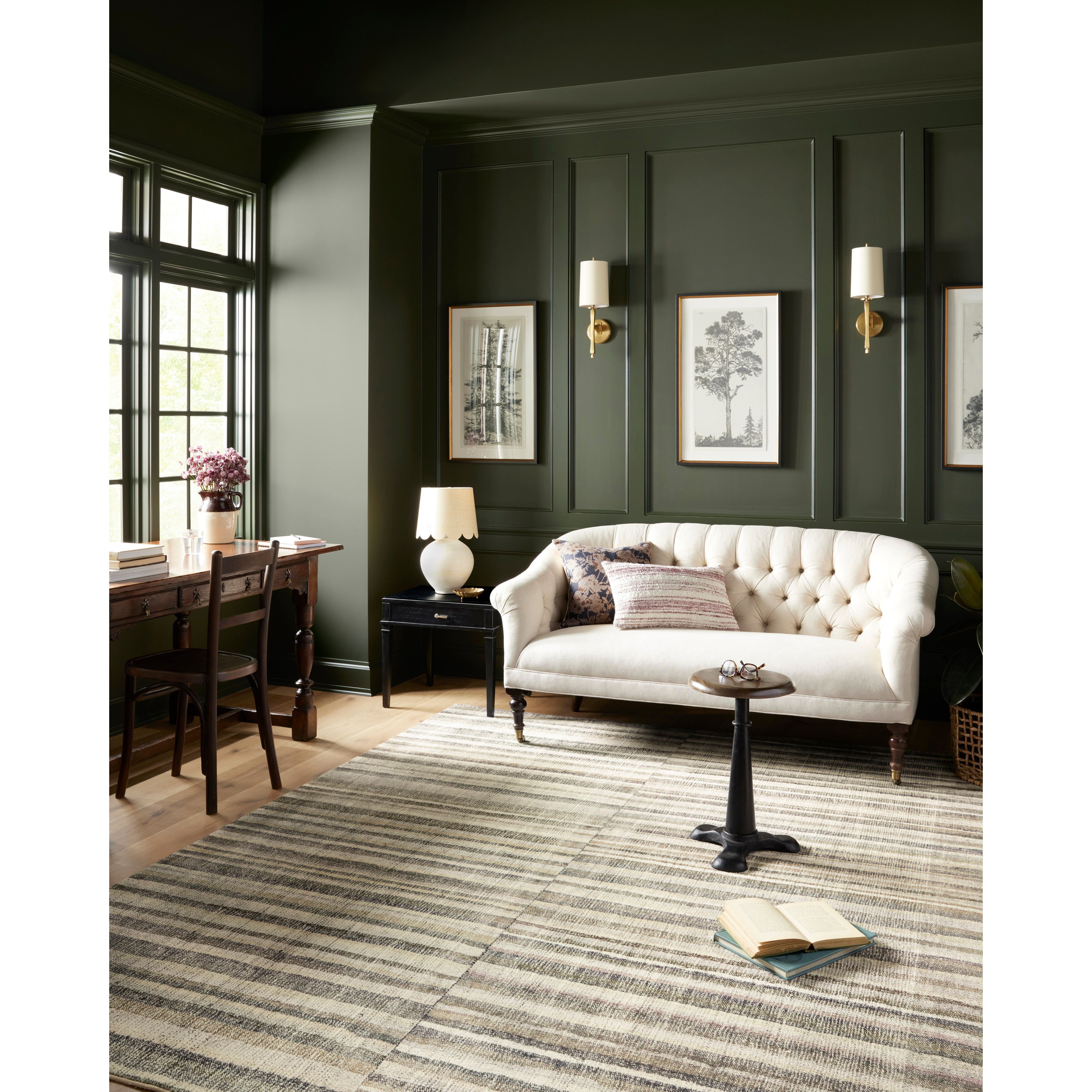 Blending vintage + modern, the Humphrey Natural / Moss rug looks beautiful with dark toned woods, moody walls, and heirloom pieces. Made of a dreamy cloud-pile texture that mimics the soft pile of a sheepskin, it's an Amethyst favorite! Amethyst favorite! Amethyst Home provides interior design services, furniture, rugs, and lighting in the Salt Lake City metro area.