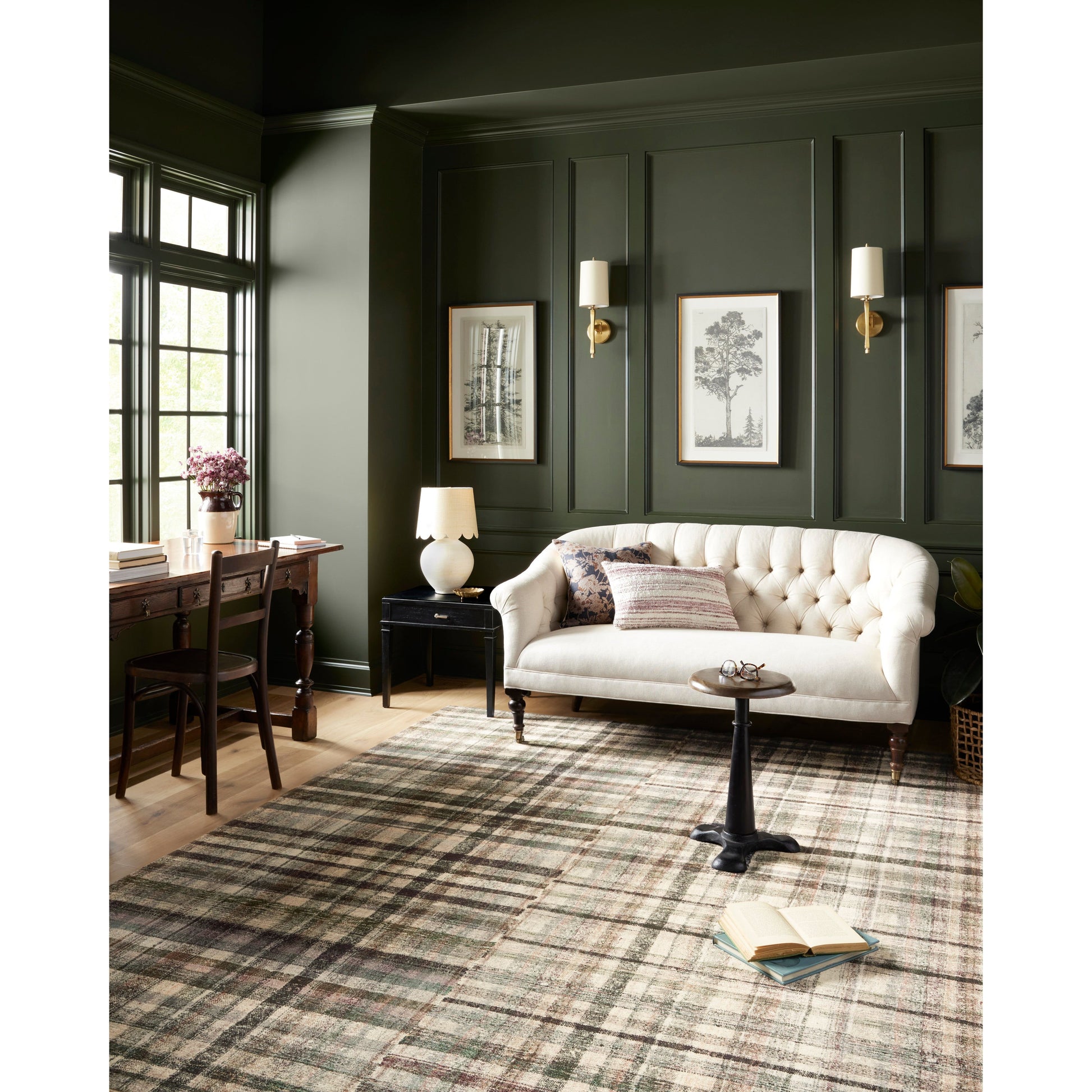 The plaid trend is here and we are ready for it! Blending vintage + modern, the Humphrey Forest / Multi rug looks beautiful with dark toned woods, moody walls, and heirloom pieces. Made of a dreamy cloud-pile texture that mimics the soft pile of a sheepskin, it's an Amethyst favorite! Amethyst favorite! Amethyst Home provides interior design services, furniture, rugs, and lighting in the Alpharetta metro area.
