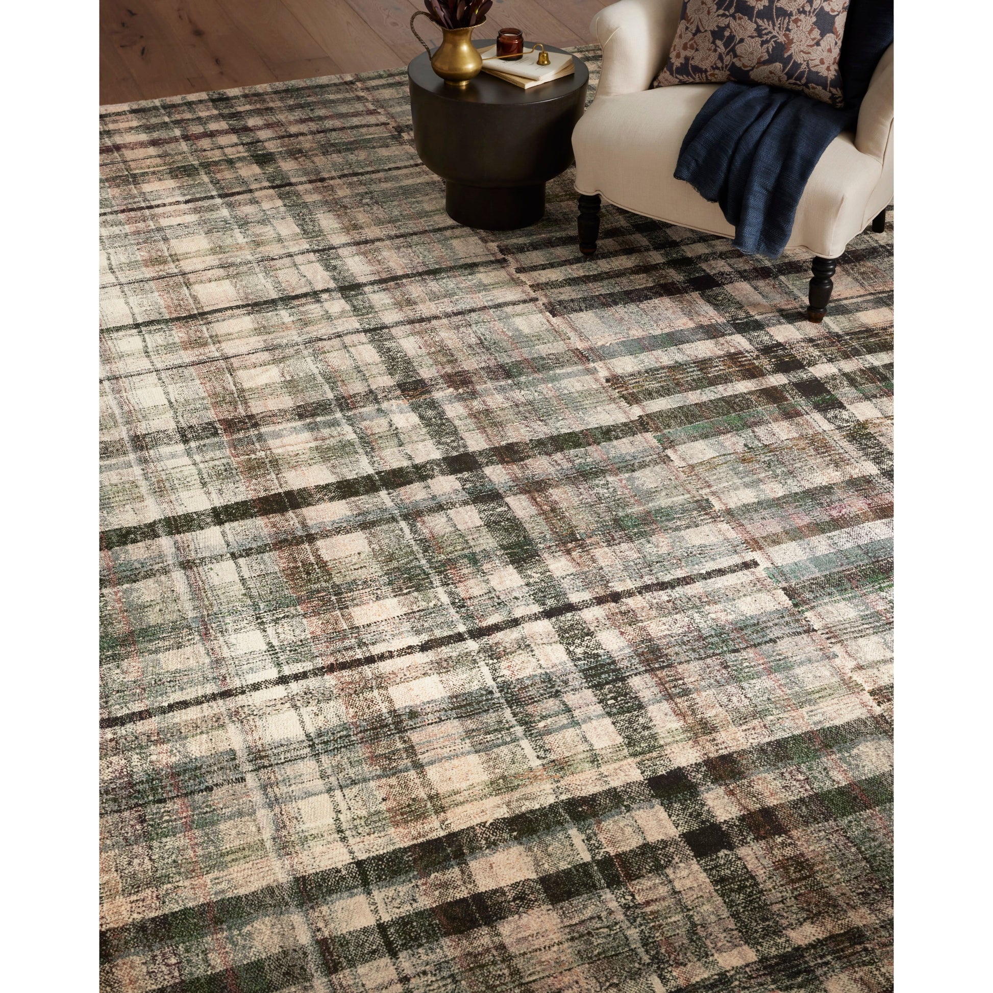 The plaid trend is here and we are ready for it! Blending vintage + modern, the Humphrey Forest / Multi rug looks beautiful with dark toned woods, moody walls, and heirloom pieces. Made of a dreamy cloud-pile texture that mimics the soft pile of a sheepskin, it's an Amethyst favorite! Amethyst favorite! Amethyst Home provides interior design services, furniture, rugs, and lighting in the Los Angeles metro area.