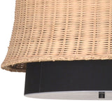 Featuring Chrisley Pendant Light by Dovetail at Amethyst Home. Made of fabric and beautifully natural woven rattan, the Chrisley Pendant Light is a wonderfully modern and airy fixture to hang above your kitchen island or bedroom nightstands.
Material: Fabric Shade with Rattan and IronFinish: Black Lamp Shade with Natural Rattan and Matte Black IronRequires 3 E12 BulbsMade in China Width: 20 i. Amethyst Home provides interior design services, furniture, rugs, and lighting in the Chicago metro area.