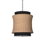 Featuring Chrisley Pendant Light by Dovetail at Amethyst Home. Made of fabric and beautifully natural woven rattan, the Chrisley Pendant Light is a wonderfully modern and airy fixture to hang above your kitchen island or bedroom nightstands.
Material: Fabric Shade with Rattan and IronFinish: Black Lamp Shade with Natural Rattan and Matte Black IronRequires 3 E12 BulbsMade in China Width: 20 . Amethyst Home provides interior design services, furniture, rugs, and lighting in the New York metro area.