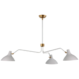 Charlton Large Triple Arm Chandelier is a sleek and elegant chandelier that will hypnotize its audience. You will become mesmerized as the intricately fashioned chandelier coils and bends in golden spirals; weaving itself elaborately within the sharp polished lines of the hexagonal silhouette. Th graceful pattern of the metal detailing compliments the painted wood component of this piece. Amethyst Home provides interior design services, furniture, rugs, and lighting in the Austin metro area.