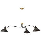 Charlton Large Triple Arm Chandelier is a sleek and elegant chandelier that will hypnotize its audience. You will become mesmerized as the intricately fashioned chandelier coils and bends in golden spirals; weaving itself elaborately within the sharp polished lines of the hexagonal silhouette. Th graceful pattern of the metal detailing compliments the painted wood component of this piece. Amethyst Home provides interior design services, furniture, rugs, and lighting in the Calabasas metro area.