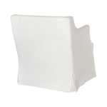 The slipcovered Amalia Chair from Cisco Brothers is one of our dreamiest seats!  Beautifully made in white 100% linen, this chair is equal parts casual and chic.  So comfortable and outside the ordinary -- perfect for traditional & coastal styles! Shown in a Grade J, Brevard Ivory fabric.
