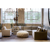 A modern, tailored sofa made with the right stuff -- the Louis 2 Arm Sectional - Essentials is a classic, updated silhouette that is stunning in Cisco Brothers' curated fabric selection.  It’s two-over-two cushions provide the perfect seating to catch up with old friends or entertain new ones.  Overall: 120"w x 120"d x 31"h
