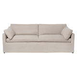 This Louis sofa is a shop favorite -- simply beautiful and so comfortable for the modern family!  The Louis Sofa blends modern and coastal aesthetics with clean lines, a straight skirt, and a subtle 2" slit. It’s two-over-two cushions provide the perfect seating to catch up with old friends or entertain new ones. Photographed in Logan Silver.