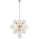 Featuring Cristol Large Chandelier by Visual Comfort at Amethyst Home. We love the white strie glass globes on this Cristol Large Chandelier by Visual Comfort. It brings a stunning and unique look to any living room, dining room, or kitchen.
Overall Dimensions: 33.25" L x 33.25" W x 62" HWeight: 70 lbs..  Amethyst Home provides interior design, new home construction design consulting, vintage area rugs, and lighting in the Nashville metro area.