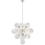 Featuring Cristol Large Chandelier by Visual Comfort at Amethyst Home. We love the white strie glass globes on this Cristol Large Chandelier by Visual Comfort. It brings a stunning and unique look to any living room, dining room, or kitchen.
Overall Dimensions: 33.25" L x 33.25" W x 62" HWeight: 70 lbs..  Amethyst Home provides interior design, new home construction design consulting, vintage area rugs, and lighting in the Kansas City metro area.