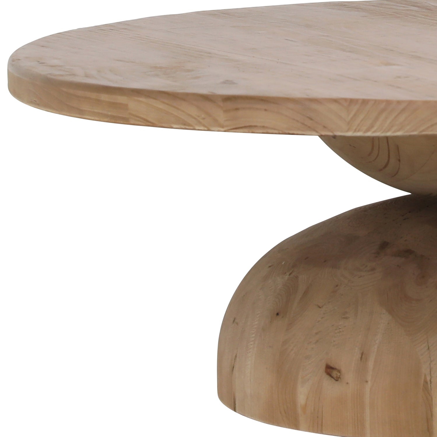 The perfect blend of modern and casual. Expertly crafted from reclaimed pine wood, its beautifully 42" curved silhouette and light natural finish make for the ideal light and airy touch to your living space.Depth : 42 in Amethyst Home provides interior design, new home construction design consulting, vintage area rugs, and lighting in the Seattle metro area.