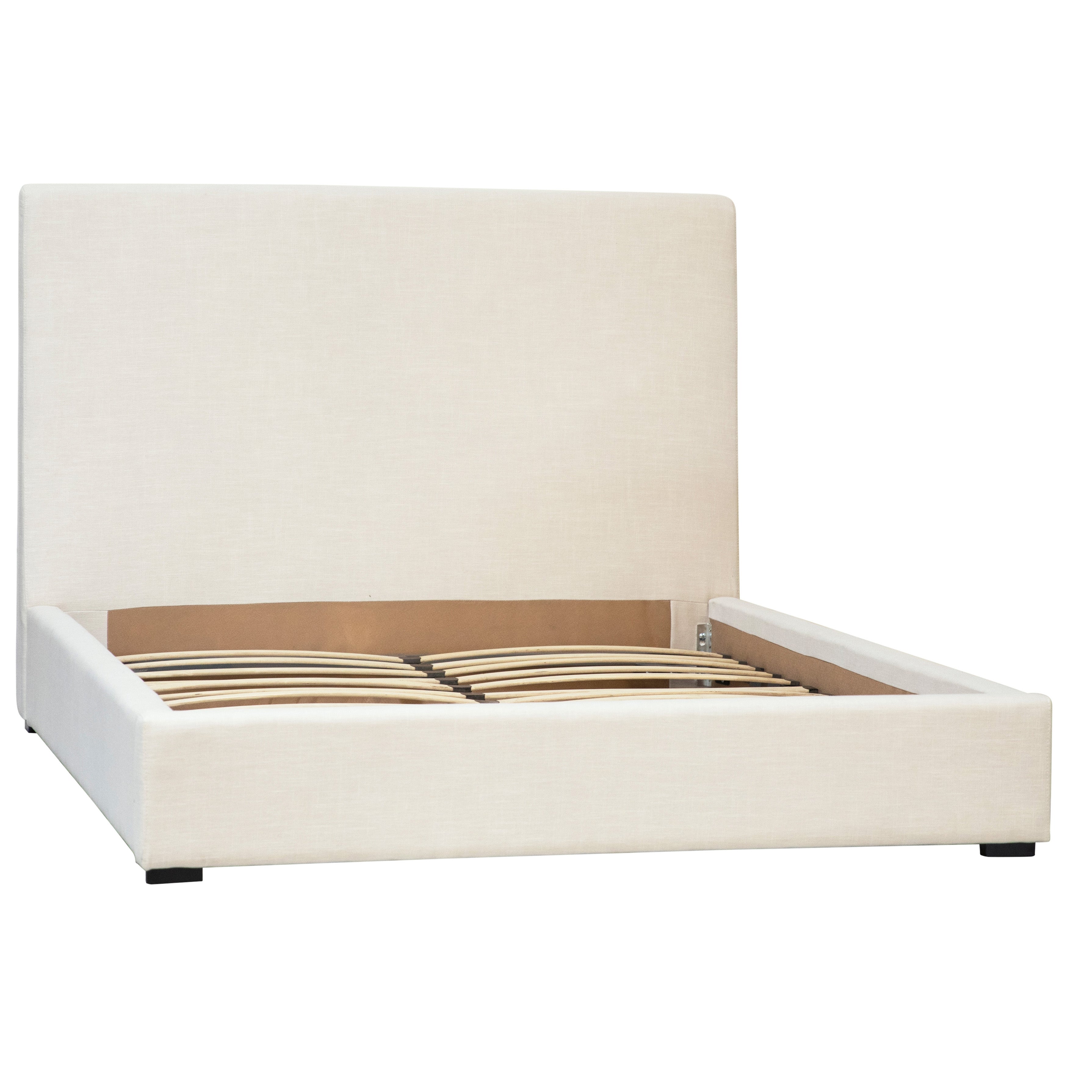 Create a soft, serene sanctuary with our irresistibly inviting upholstered bed. Featuring a low-profile frame, wrapped in an off-white linen-blend upholstery that offers nearly endless options for pairing with vibrant and neutral palettes. Amethyst Home provides interior design, new home construction design consulting, vintage area rugs, and lighting in the Miami metro area.