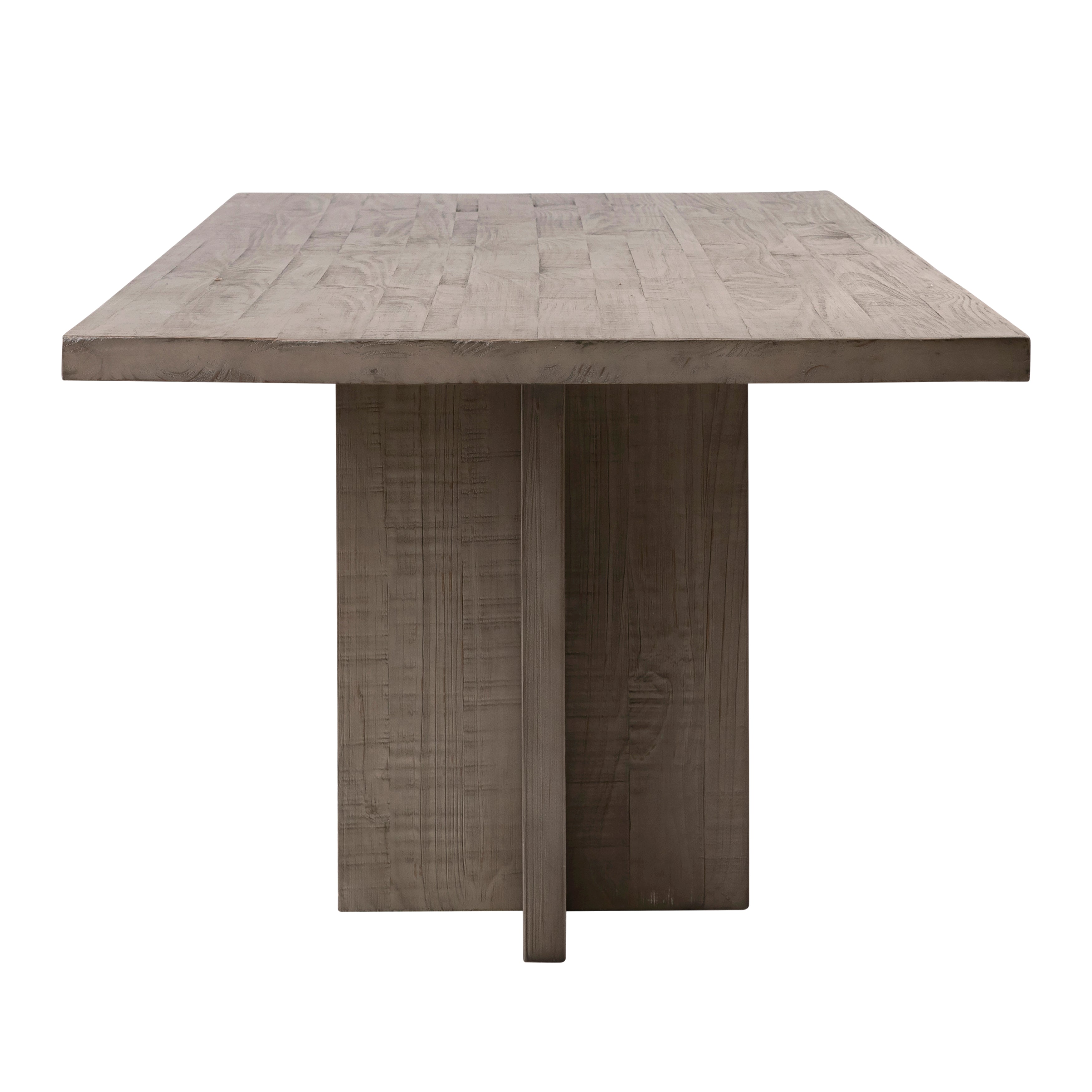 Featuring Latidos Dining Table by Dovetail at Amethyst Home. The Latidos dining table is a sophisticated modern look in grey-washed solid pine.  Seating for 8-10.
105"w x 42"d x 30"h. Amethyst Home provides interior design, new home construction design consulting, vintage area rugs, and lighting in the Park City metro area.