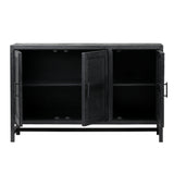 Featuring Owen Black Sideboard by Dovetail at Amethyst Home. This sleek Owen Black Sideboard adds contemporary style and functionality to your living space. Crafted from wood, it provides storage and display options with two drawers and two shelves. Its sleek black finish and minimalistic design bring a modern elegance to any room.
50w x 14d x 32h
Mango wood w. Amethyst Home provides interior design, new home construction design consulting, vintage area rugs, and lighting in the Boston metro area.