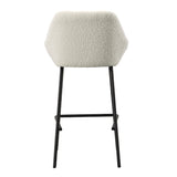 Our Rachel Counter Stool is uniquely modern, with a luxurious upholstery design that brings a refined ambiance to your dining area. Crafted with meticulous attention to detail, it features a sleek black metal frame that perfectly complements the luxurious off-white poly blend upholstery. Amethyst Home provides interior design, new home construction design consulting, vintage area rugs, and lighting in the Winter Garden metro area.