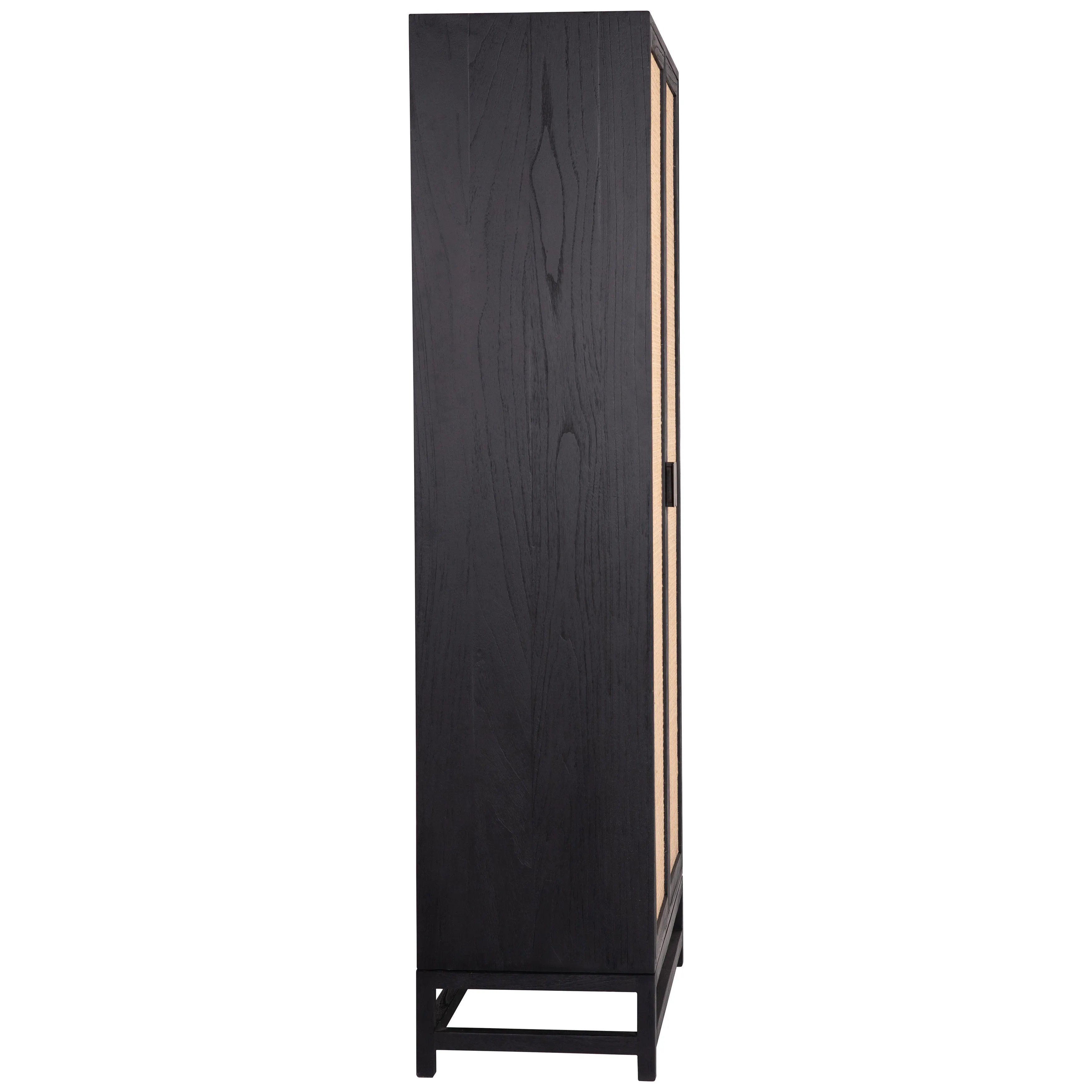 Featuring Royette Cabinet by Dovetail at Amethyst Home. Bring a touch of natural texture into your space with this Royette cabinet. This two-tone cabinet features a black hardwood frame with natural cane accent doors, along with shelf inserts for added storage space. Resulting in a versatile piece that complements a wide range of styles, from contemporary to b. Amethyst Home provides interior design, new home construction design consulting, vintage area rugs, and lighting in the Boston metro area.