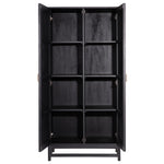 Featuring Royette Cabinet by Dovetail at Amethyst Home. Bring a touch of natural texture into your space with this Royette cabinet. This two-tone cabinet features a black hardwood frame with natural cane accent doors, along with shelf inserts for added storage space. Resulting in a versatile piece that complements a wide range of styles, from contemporary to . Amethyst Home provides interior design, new home construction design consulting, vintage area rugs, and lighting in the Seattle metro area.