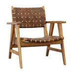 Featuring Sutri Occasional Chair by Dovetail at Amethyst Home. Warm cappuccino leather with comfortable wooden arms - the Sutri chair is an Amethyst fave!  We love the way it looks from the back.
Depth : 28 inFinish : Natural Finish with Brown LeatherHeight : 31 inMaterial : Teak Wood and Full Grain LeatherSeat_depth : 25 inWeight : 29 lbsWidth : 31 in. Amethyst Home provides interior design, new home construction design consulting, vintage area rugs, and lighting in the Austin metro area.