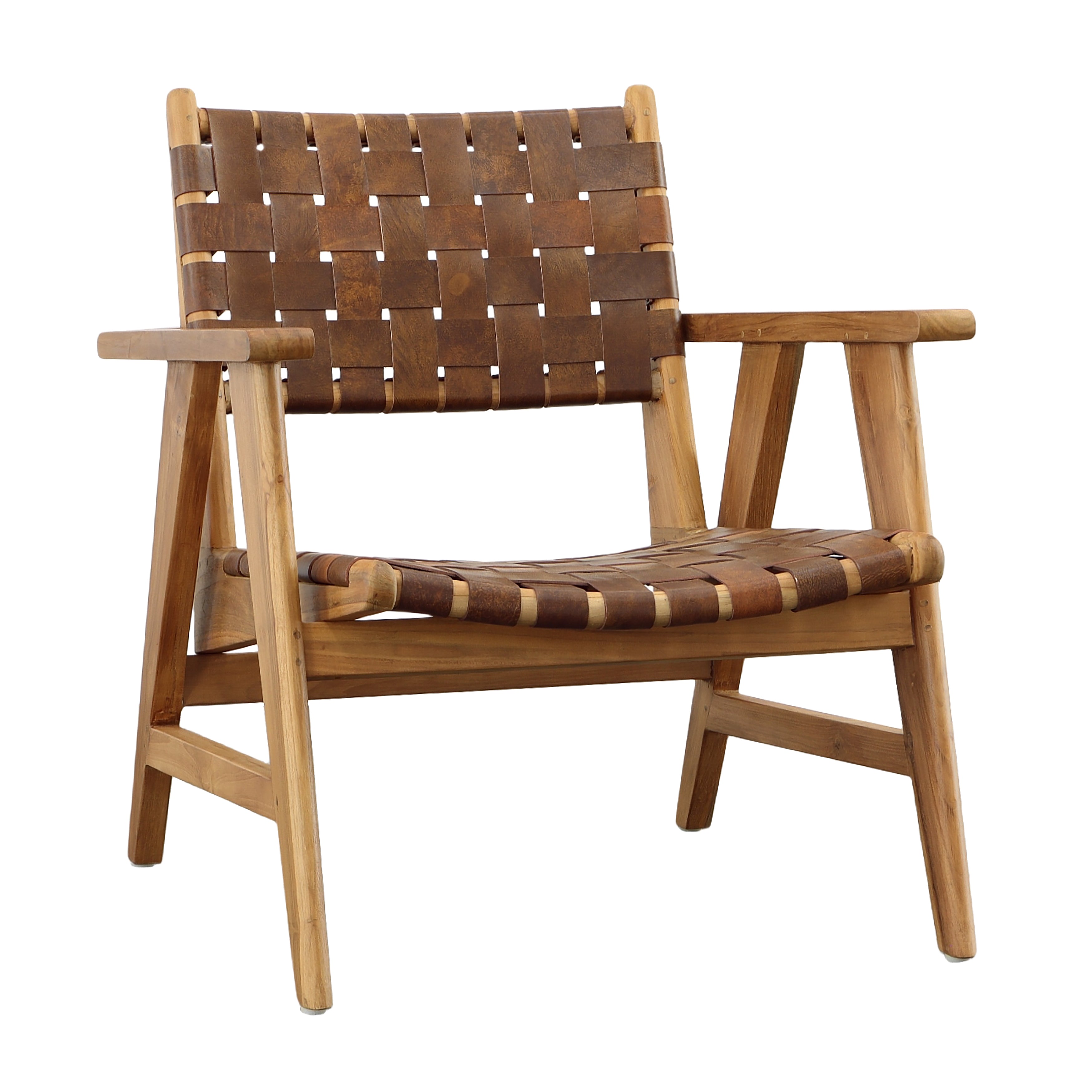 Featuring Sutri Occasional Chair by Dovetail at Amethyst Home. Warm cappuccino leather with comfortable wooden arms - the Sutri chair is an Amethyst fave!  We love the way it looks from the back.
Depth : 28 inFinish : Natural Finish with Brown LeatherHeight : 31 inMaterial : Teak Wood and Full Grain LeatherSeat_depth : 25 inWeight : 29 lbsWidth : 31 in. Amethyst Home provides interior design, new home construction design consulting, vintage area rugs, and lighting in the Austin metro area.