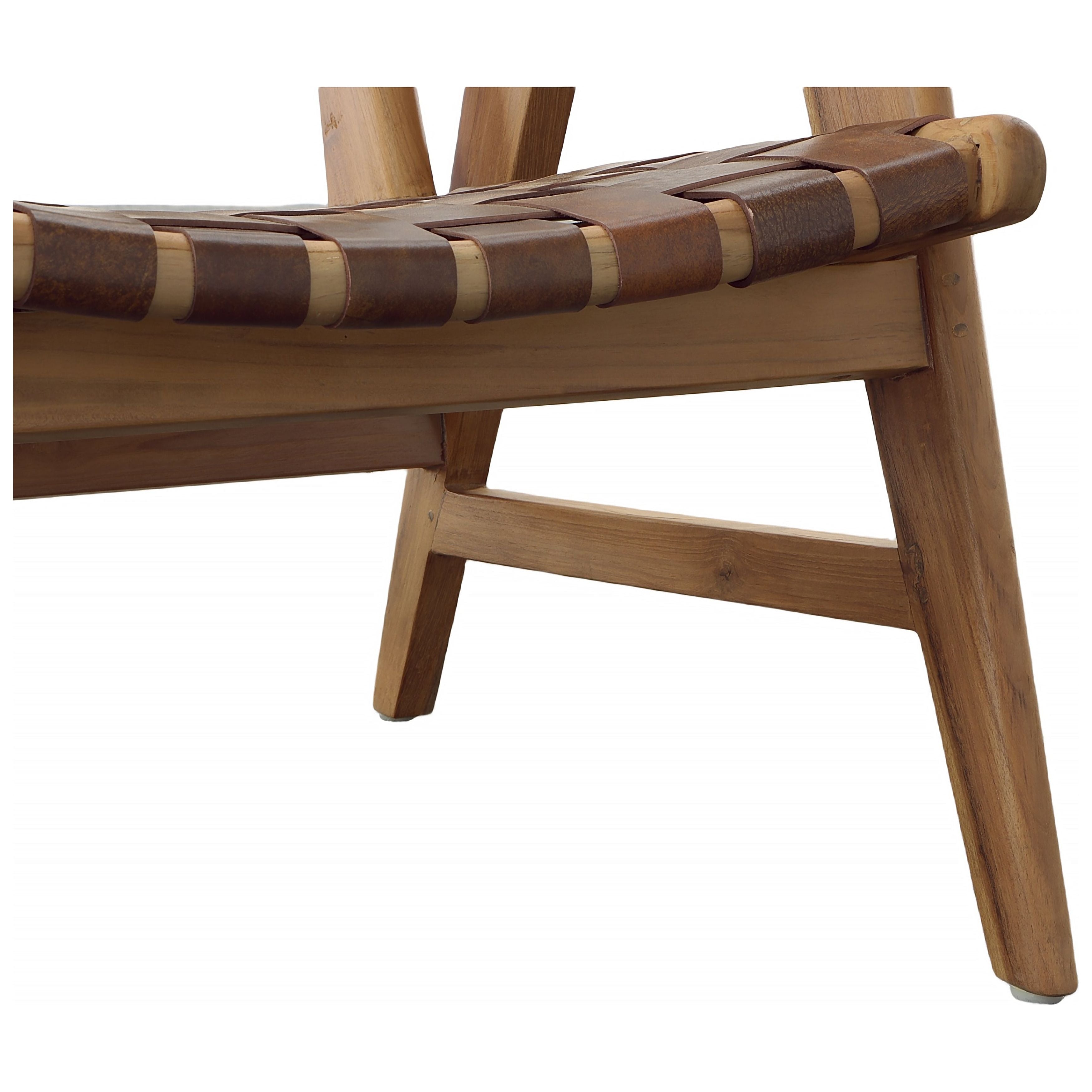 Featuring Sutri Occasional Chair by Dovetail at Amethyst Home. Warm cappuccino leather with comfortable wooden arms - the Sutri chair is an Amethyst fave!  We love the way it looks from the back.
Depth : 28 inFinish : Natural Finish with Brown LeatherHeight : 31 inMaterial : Teak Wood and Full Grain LeatherSeat_depth : 25 inWeight : 29 lbsWidth : 31 in. Amethyst Home provides interior design, new home construction design consulting, vintage area rugs, and lighting in the Dallas metro area.