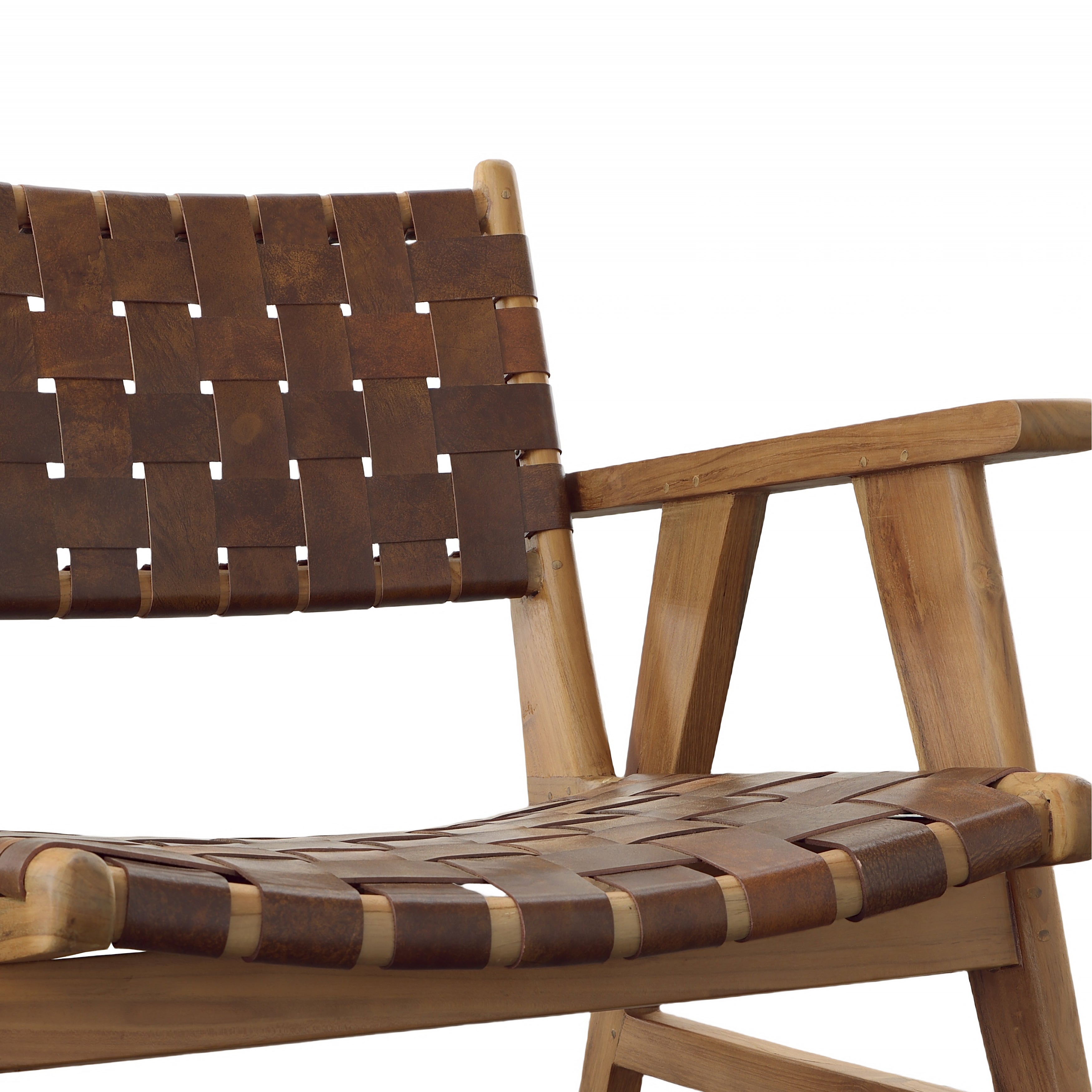 Featuring Sutri Occasional Chair by Dovetail at Amethyst Home. Warm cappuccino leather with comfortable wooden arms - the Sutri chair is an Amethyst fave!  We love the way it looks from the back.
Depth : 28 inFinish : Natural Finish with Brown LeatherHeight : 31 inMaterial : Teak Wood and Full Grain LeatherSeat_depth : 25 inWeight : 29 lbsWidth : 31 in. Amethyst Home provides interior design, new home construction design consulting, vintage area rugs, and lighting in the Washington metro area.