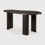 Featuring Boomerang Mahogany Dark Brown Desk by Ethnicraft at Amethyst Home. Inspired by shapes found in nature, the Boomerang collection features a playful, pebble top set on curved legs with a stacked, wood stick effect. The Boomerang desk is a statement piece for any workspace with its organic, eye-catching design unique for the office.
Dimensions: 33"d x 63. Amethyst Home provides interior design, new home construction design consulting, vintage area rugs, and lighting in the Omaha metro area.