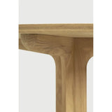 Featuring Corto Dining Table by Ethnicraft at Amethyst Home. Inspired by the vaults within grand architectural designs, the Corto's central-footed base provides both visual interest and practical stability with less leg disturbance for your guests. The solid oak tabletop is crafted into the perfect shape, with unique rounded corners to create welcoming and com. Amethyst Home provides interior design, new home construction design consulting, vintage area rugs, and lighting in the Boston metro area.