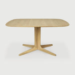 Featuring Corto Dining Table by Ethnicraft at Amethyst Home. Inspired by the vaults within grand architectural designs, the Corto's central-footed base provides both visual interest and practical stability with less leg disturbance for your guests. The solid oak tabletop is crafted into the perfect shape, with unique rounded corners to create welcoming and co. Amethyst Home provides interior design, new home construction design consulting, vintage area rugs, and lighting in the Houston metro area.