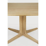 Featuring Corto Dining Table by Ethnicraft at Amethyst Home. Inspired by the vaults within grand architectural designs, the Corto's central-footed base provides both visual interest and practical stability with less leg disturbance for your guests. The solid oak tabletop is crafted into the perfect shape, with unique rounded corners to create welcoming and . Amethyst Home provides interior design, new home construction design consulting, vintage area rugs, and lighting in the San Diego metro area.